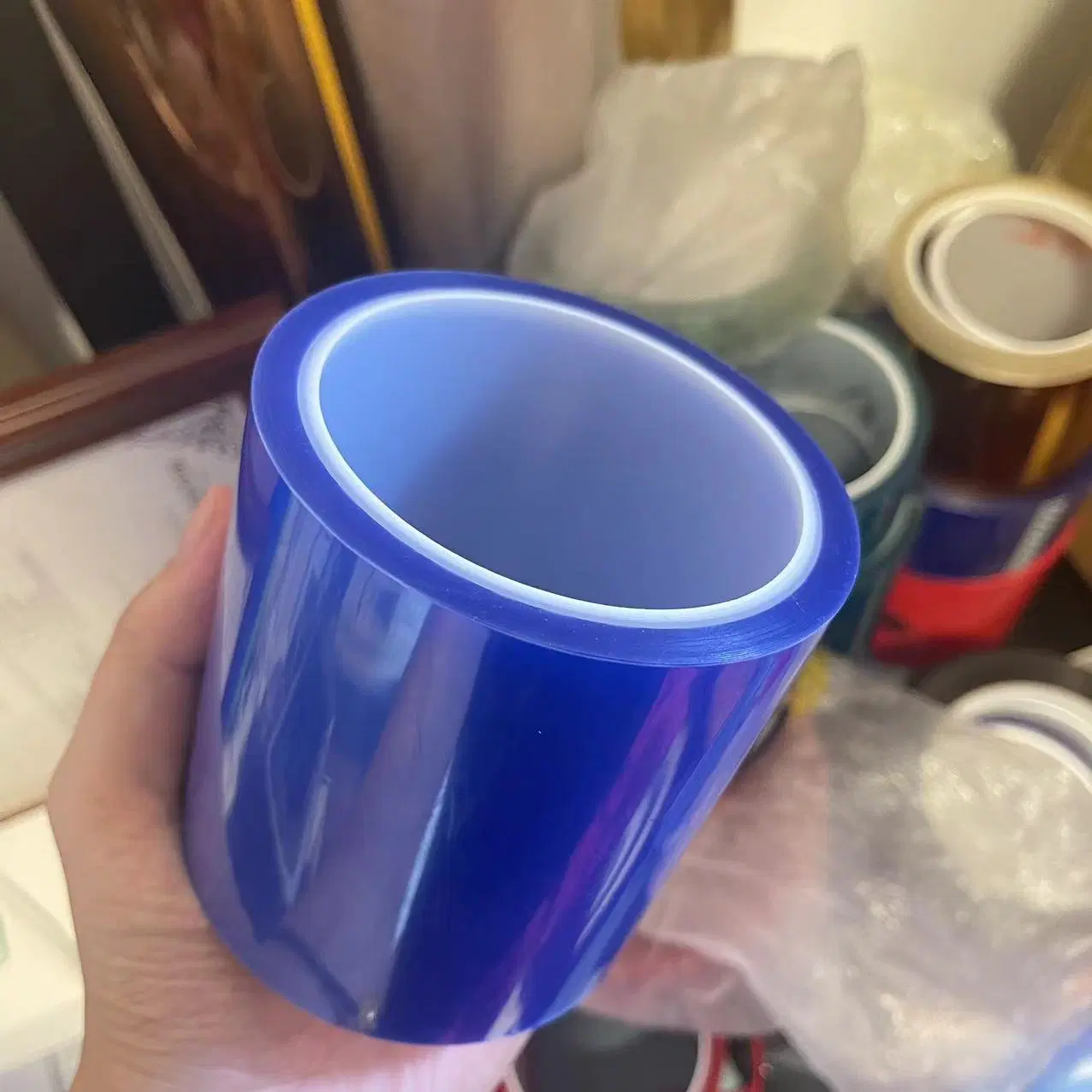 Spraying 80mic Blue Polyester Electrical Tape for Sublimation High Temperature Masking Tape