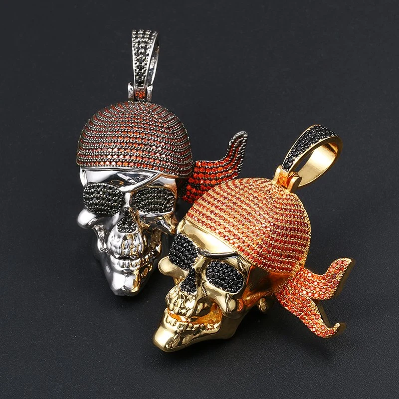 Pirate Skull Pendant for Necklace Iced out Pendant Hip Hop Jewelry for Amazon/Ebay/Wish Online Store for Wholesale