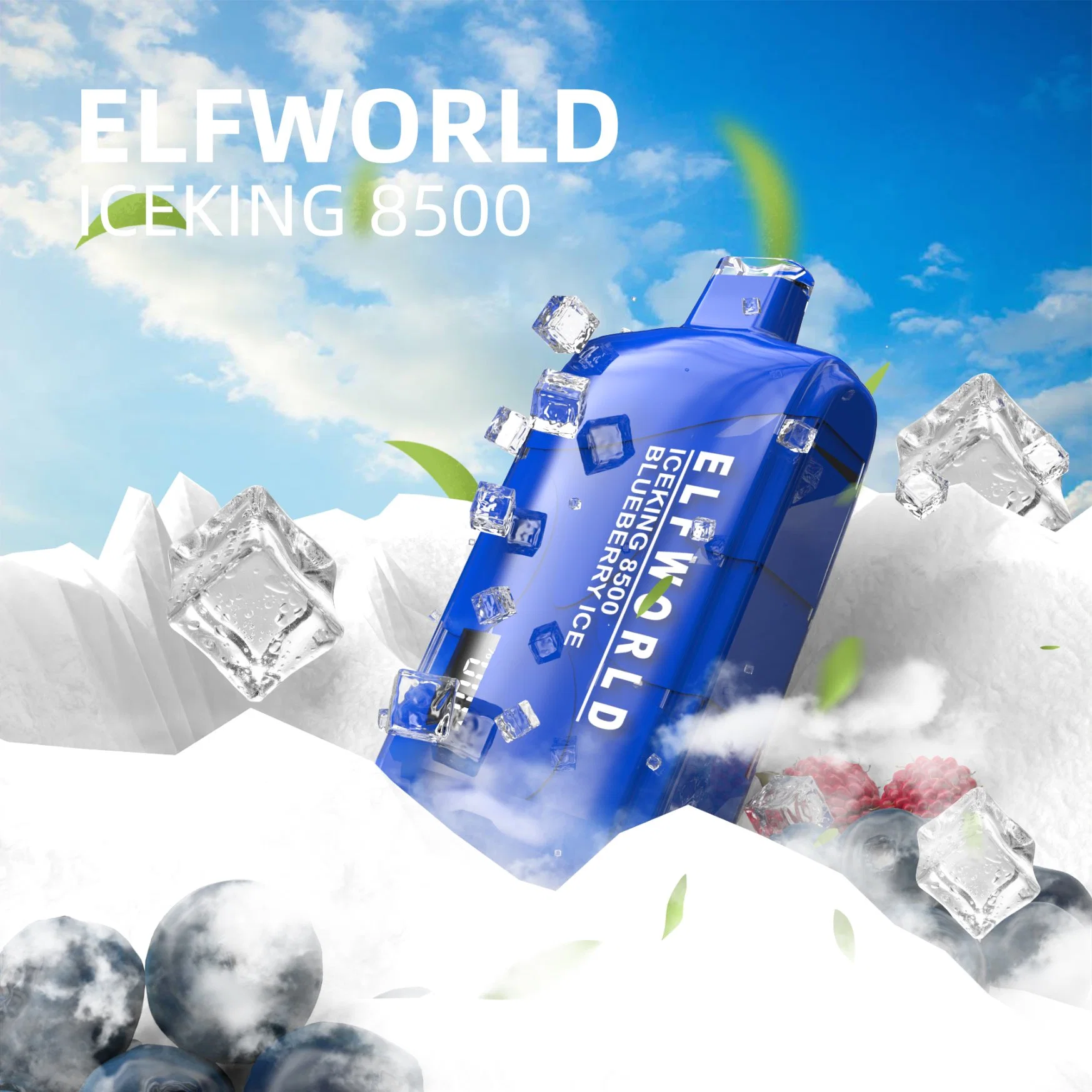 Newest Style Disposable E Cigarette Elfworld Ice King 8500 Puffs with Digital Screen Display Vape Atomizer