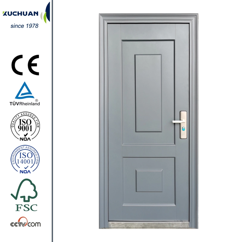 UV-Proof Grey Exterior Security Steel Doors Metal Door