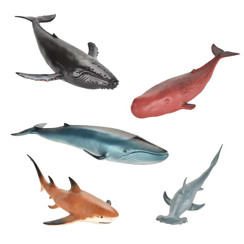 Child Bath Marine Biological Toys Realistic Rubber Sea Animals Figurines Plastic Ocean Animals Sharks Figures Toy for Kid Inflatable Products