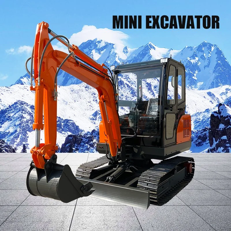 EPA China Construction Machinery 2.0 T Mirco Excavator Mini Rotary Digger with Rubber Steel Crawler and Air Conditioner for Digging Hole Grave