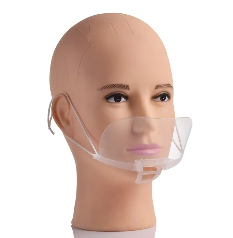 Restaurant Catering Plastic Clear Mouth Shield Transparent Anti Fog Lens Face Mask