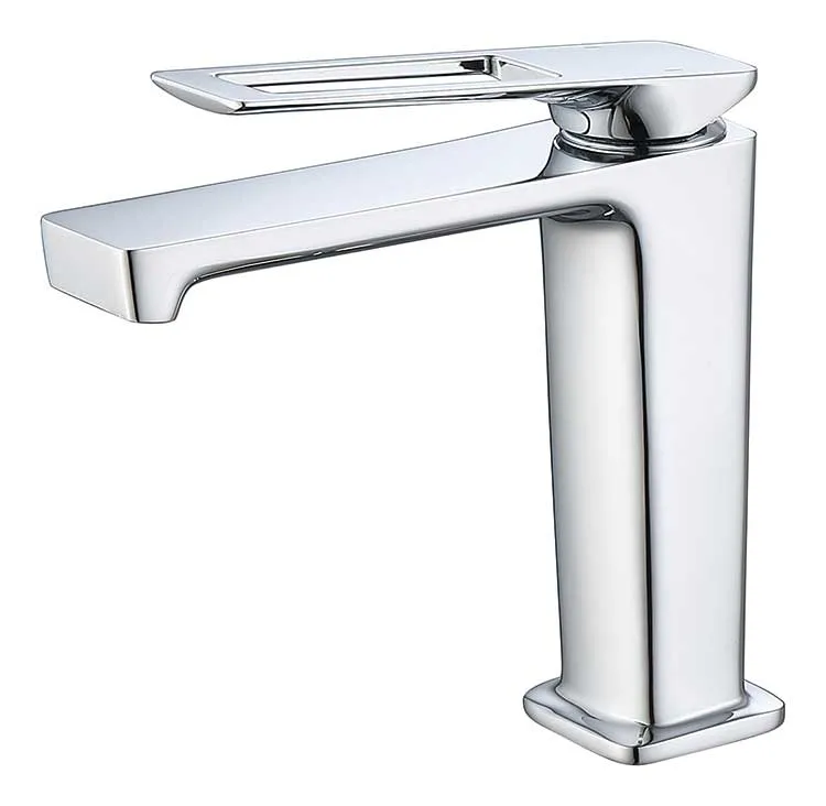 North American and European Styles Chromed Square Deck Mounted Hot and Colod Basin Faucet Mixer