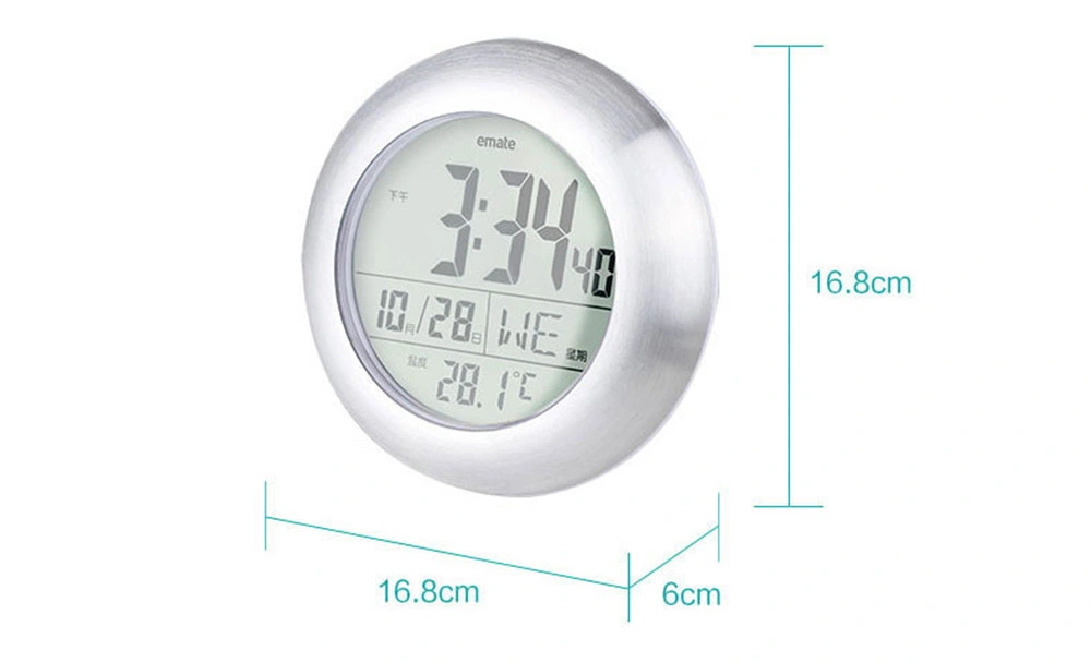 Household Bathroom Waterproof Small Digital Wall Clock Athroom Clock