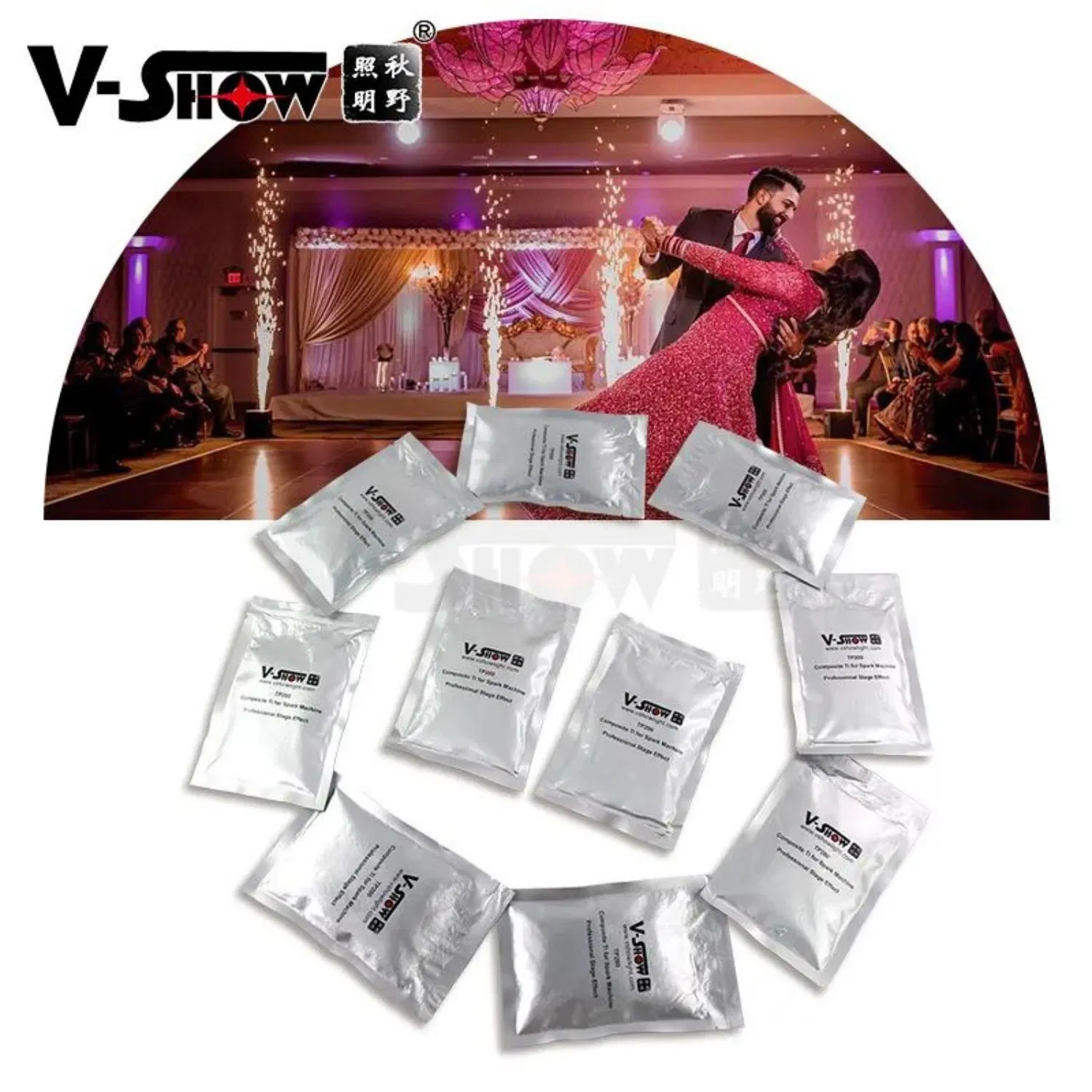 V-Show 19bags Ti Powder 200g Packet Composite Indoor or Outdoor Powder 1-5 M Jet