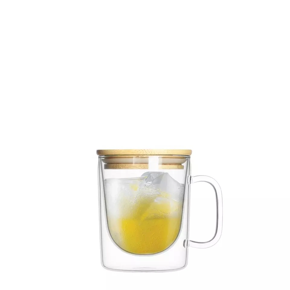 Lead -Free Insulated Double Walled Glass Coffee/Milk/Juice/Wine Cup with Handle