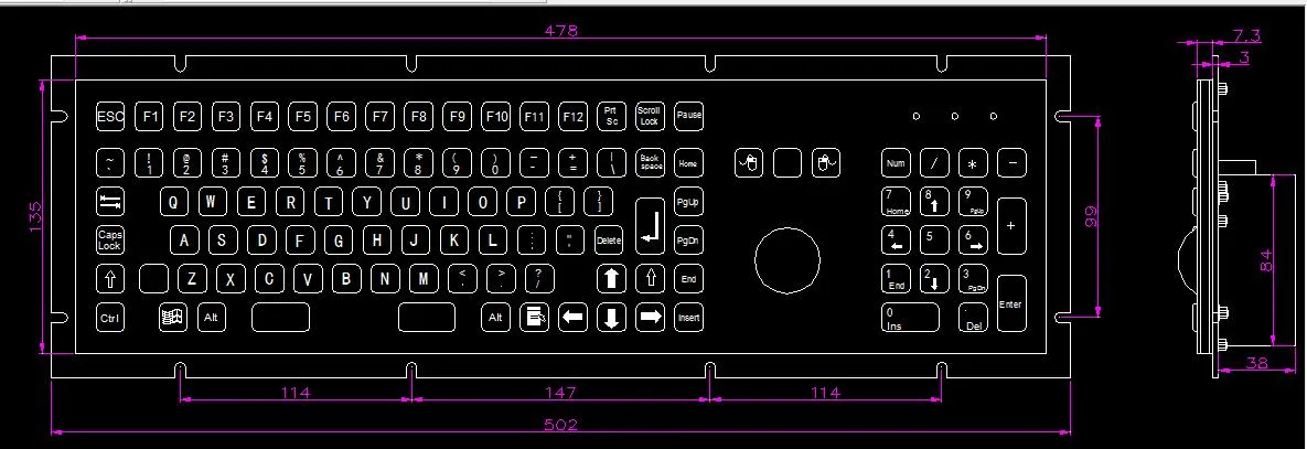 Kiosk Waterproof Vandal Proof Stainless Steel Custom Metal Button Keypad