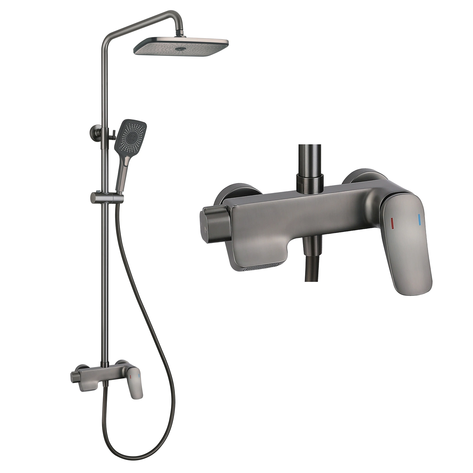 Bathroom Cost-Effective Three Function All Brass Body Hot and Cold Brushed Gold Shower Faucet