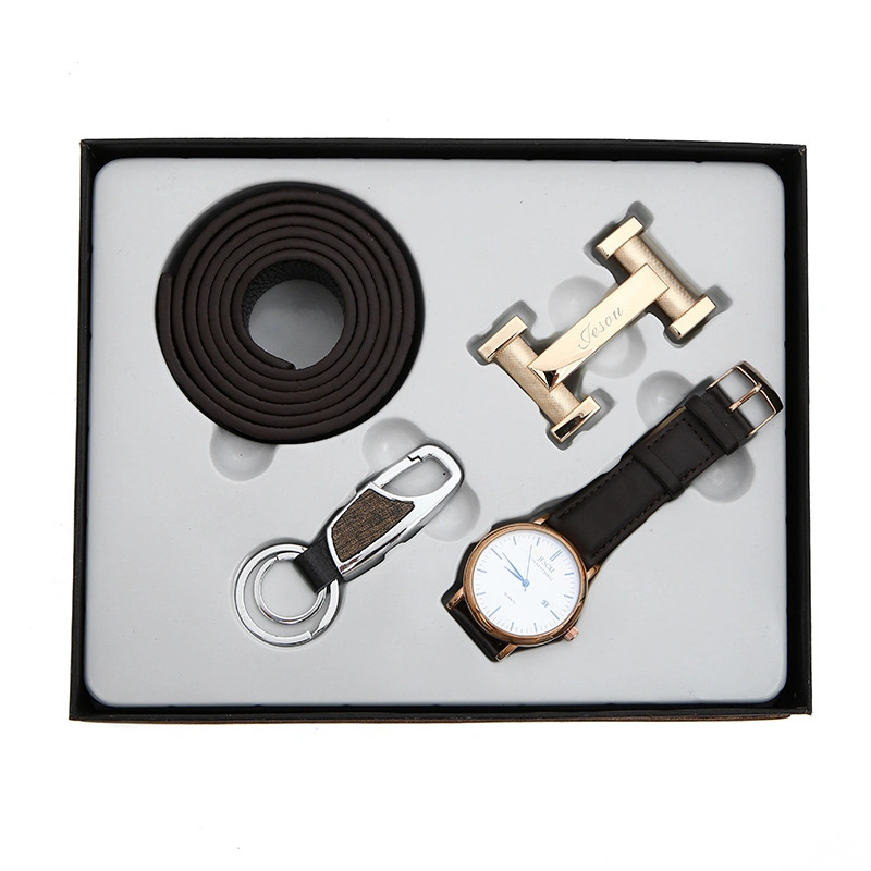 Creative Father's Day Business Gift Set with Watch Belt and Keychain for Men