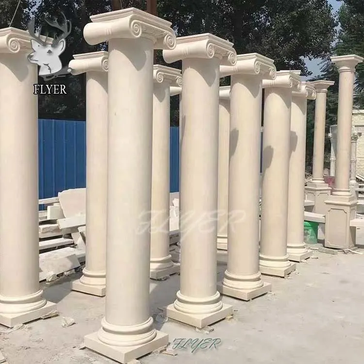 Outdoor Indoor Decorative Building Pillar Natural Stone Greek Column Marble Roman Columns for House