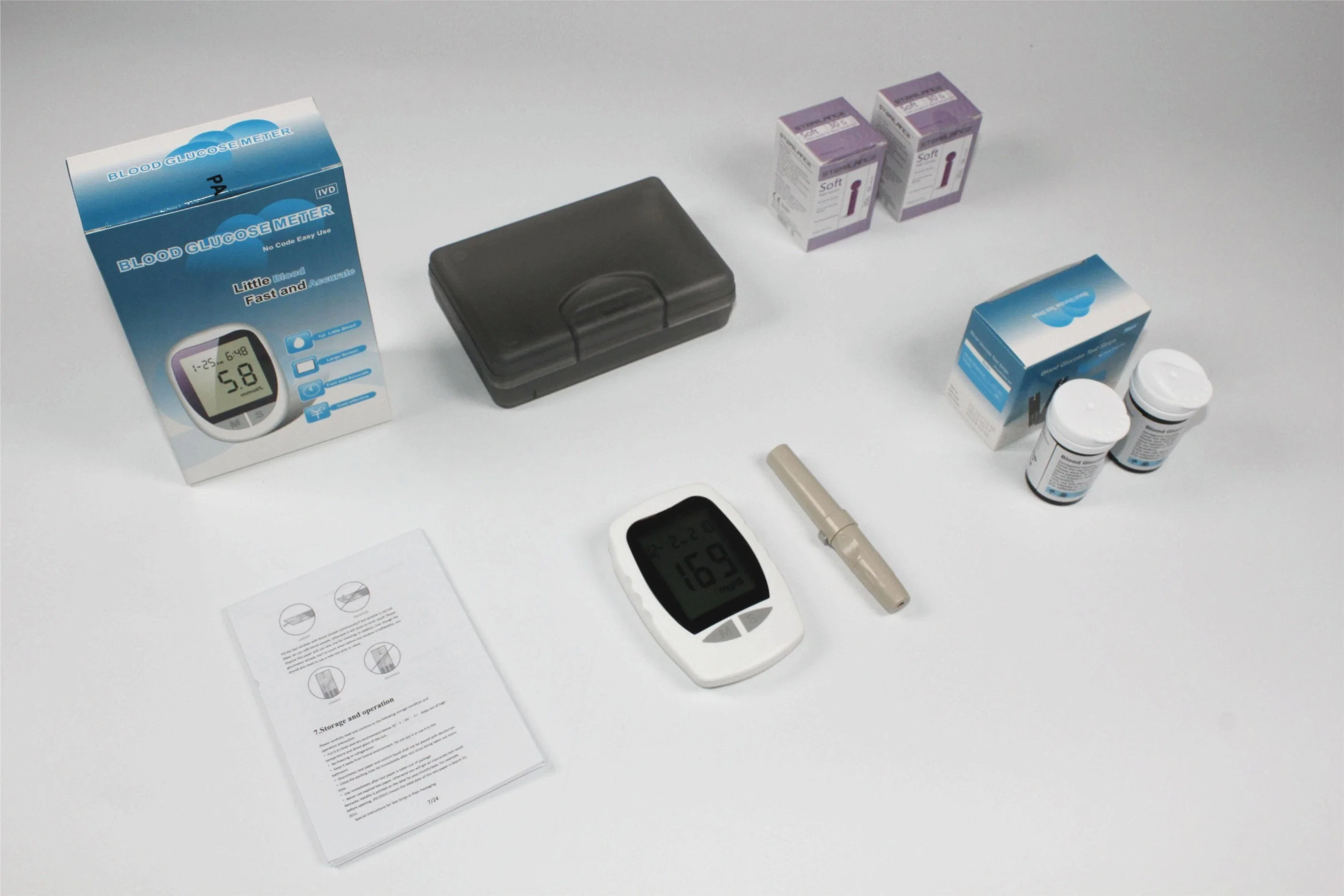 Blood Glucose Meter Medical Device for Measuring Blood Sugar Glucometer Diabetic Test Strips