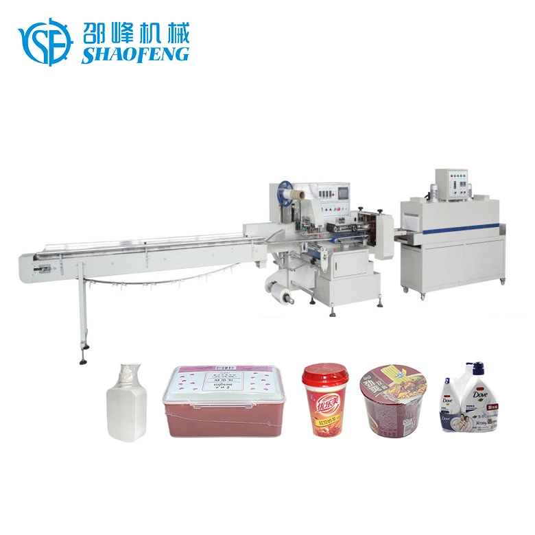 Automatic L Type POF PP PE Film Foil Wrapping Shrinking Machine for Box Goods Bottle Carton Packaging