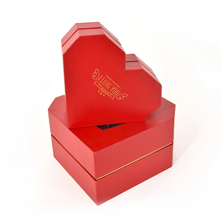 Benutzerdefinierte Gedruckte Logo Papier Herz Geformt Schokolade Geschenkbox Süßigkeiten Fall für Valentine's Flowers Verpackung