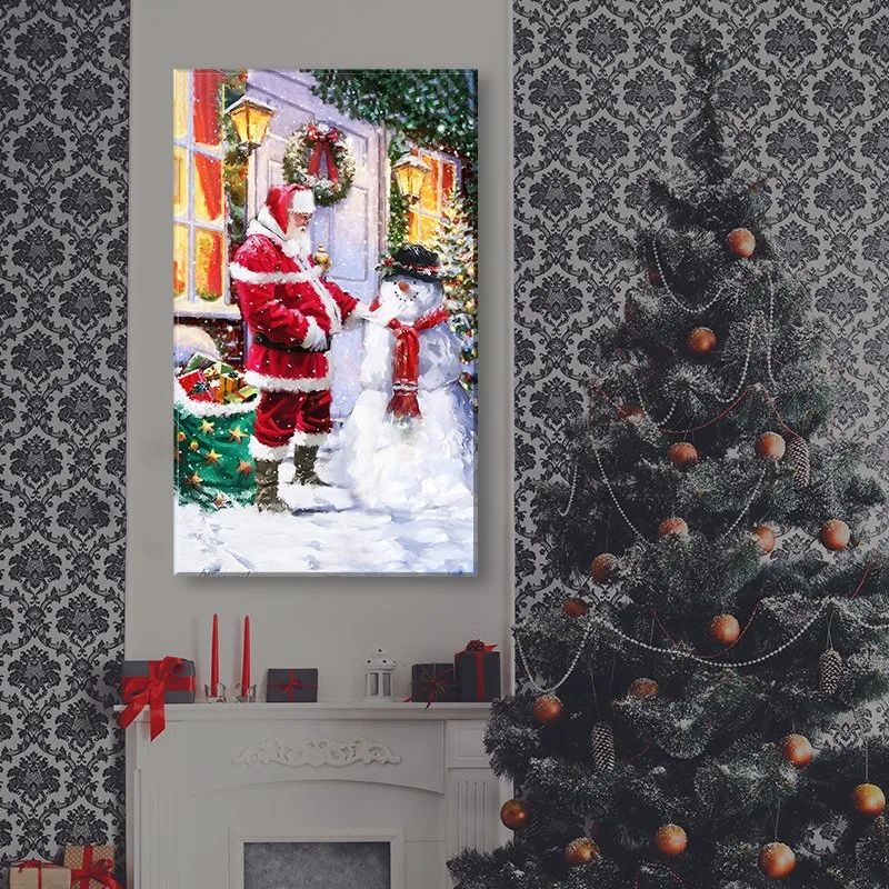 Christmas LED Canvas Wall Painting Printmaking Hotel Decoration Popular Modern Art