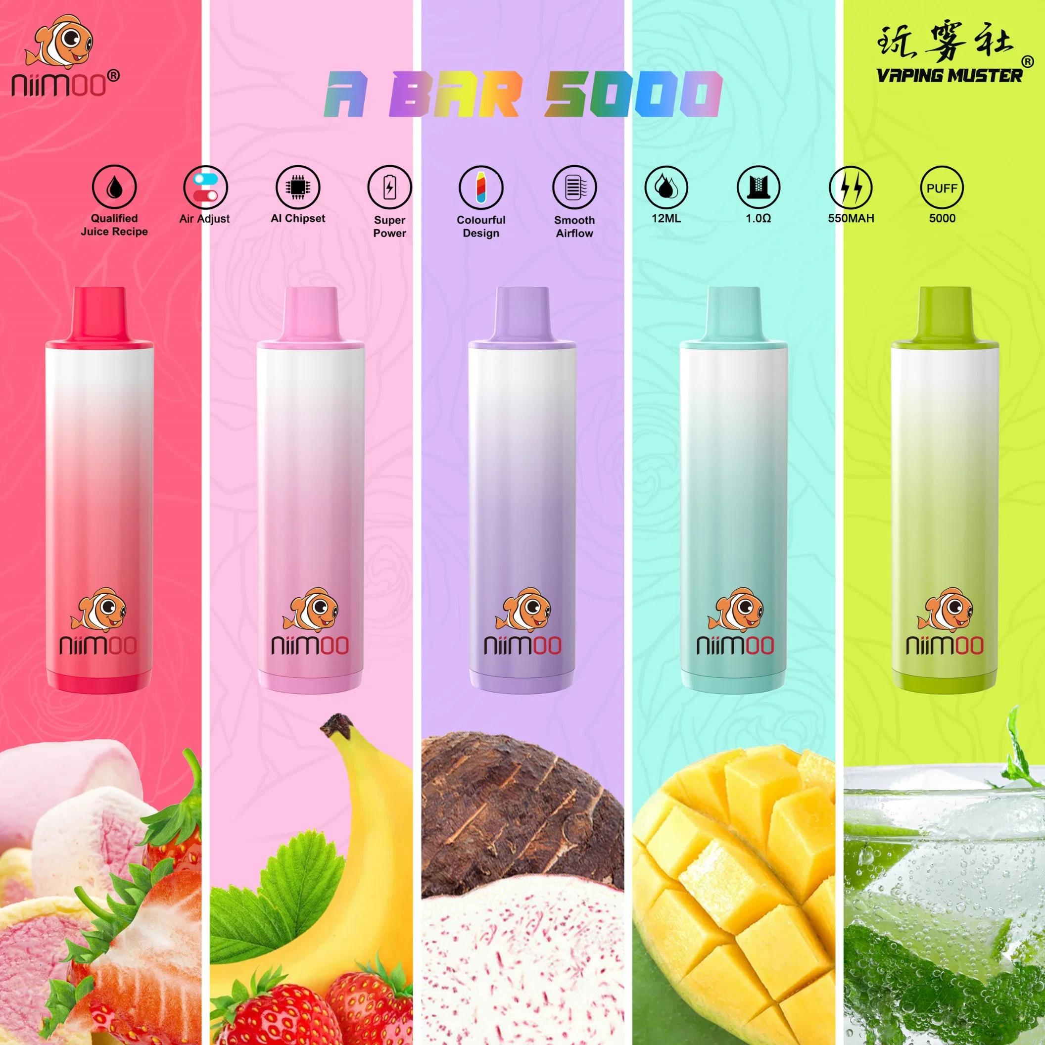 Niimoo New Style 5000 Puffs Disposable/Chargeable Vape Pen Electronic Cigarette
