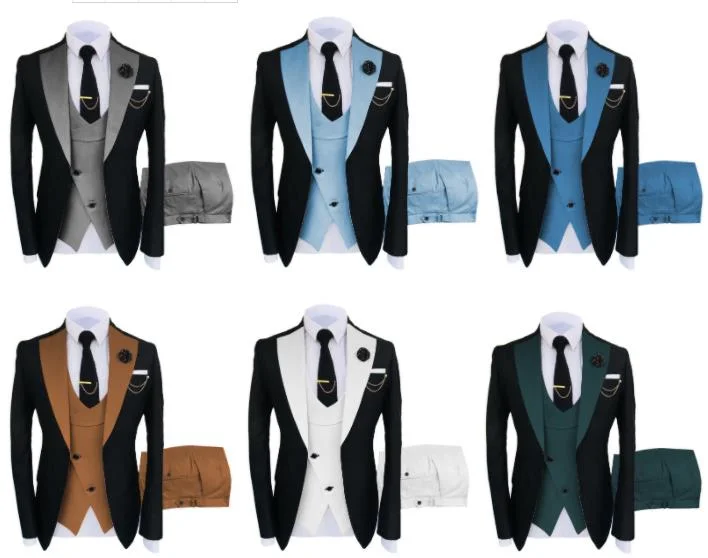 Three-Piece Men's Slim Apparel Business Men's Casual Best Man Suit