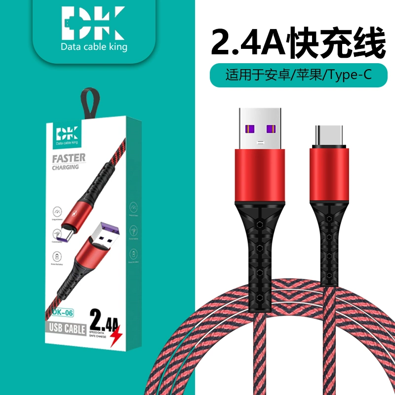 Trenzado de nylon de alta calidad 1m 2m de cable de datos USB Cargador Cable de datos de carga rápida cable Micro-USB Cable para iPhone