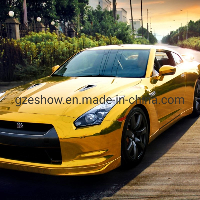 High quality/High cost performance  Golden Super Mirror Chrome Car Wrap Vinyl Sticker