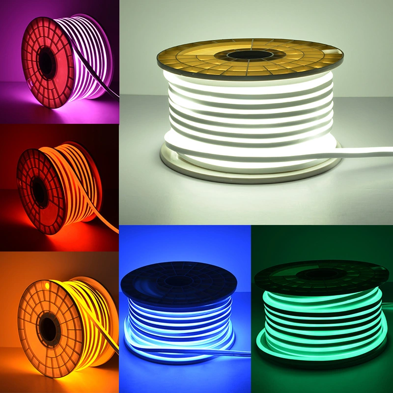 Bulkbuy bunte Weihnachtsdekoration Feiertagsbeleuchtung AC110V 220V Band hoch Spannungsanzeige RGB Neon Flex LED-Streifen-Leuchte