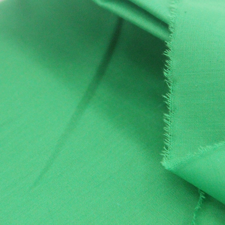 Stock Polyester Cotton Fabric Woven Plain Poplin Dyed Fabric for Garment Fabric