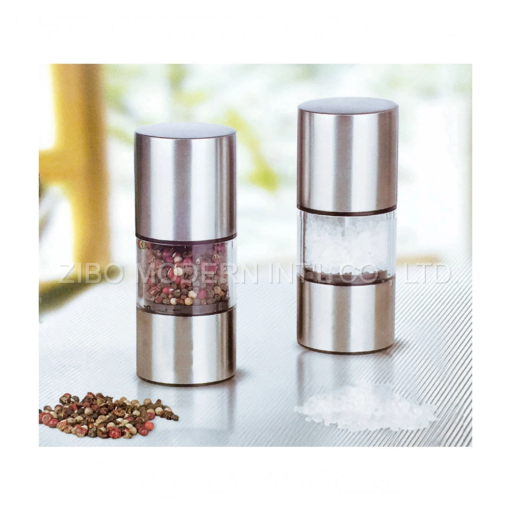 Wholesale Factory Price Adjustable Wooden Plastic Stainless Steel Salt and Pepper Mills