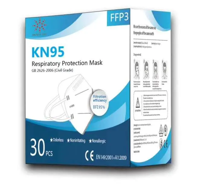 KN95/FFP2 N99/FFP3 P2 4ply 4 Layer KN95 Pm2.5 3D Folding Respiratory Facemask Face Mask in Stock Without Valve