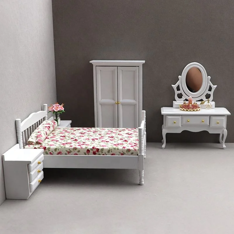 1: 12 Meubles de chambre à coucher miniatures pour maison de poupées Accessoires de décoration