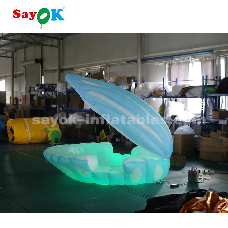 Sayok Inflatable Shell Dome Inflatable LED Seashell Huge Advertising Inflatables Custom Inflatable Mascot Model Design