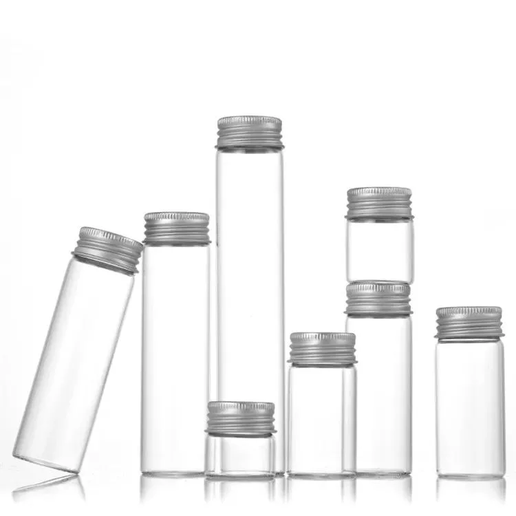 Flat Test Tubes with Aluminum Screw Caps