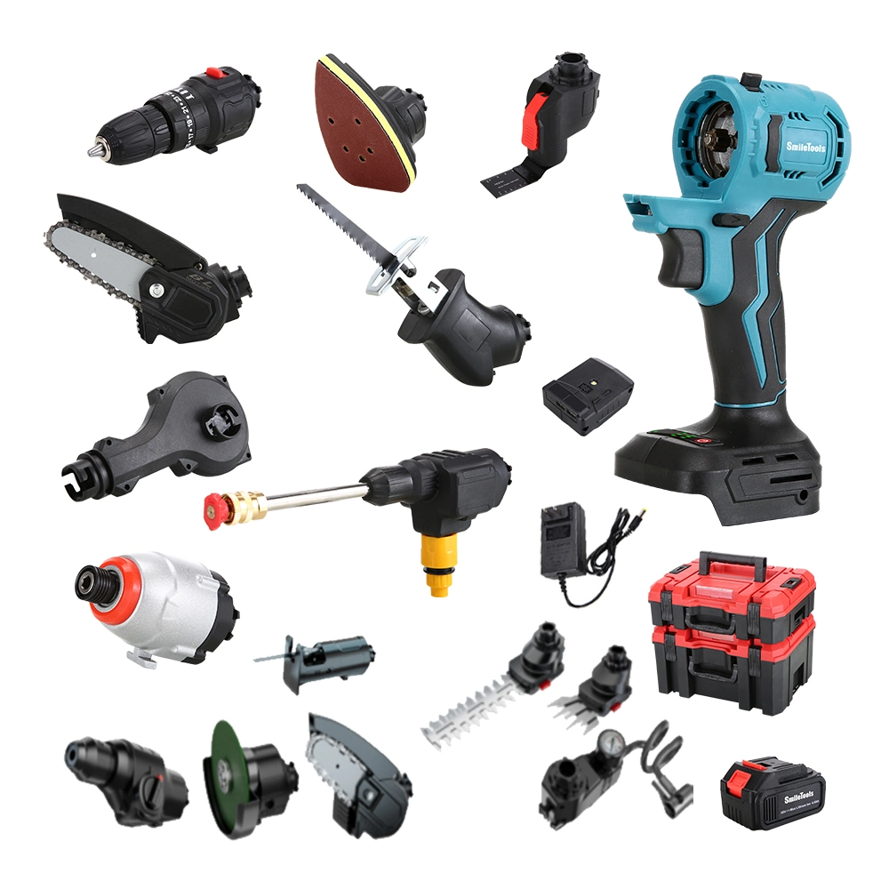 Multi-Purpose 20V Li-ion 16 in 1 Cordless Hammer Drill Impact Wrench Chainsaw Power Tool Set