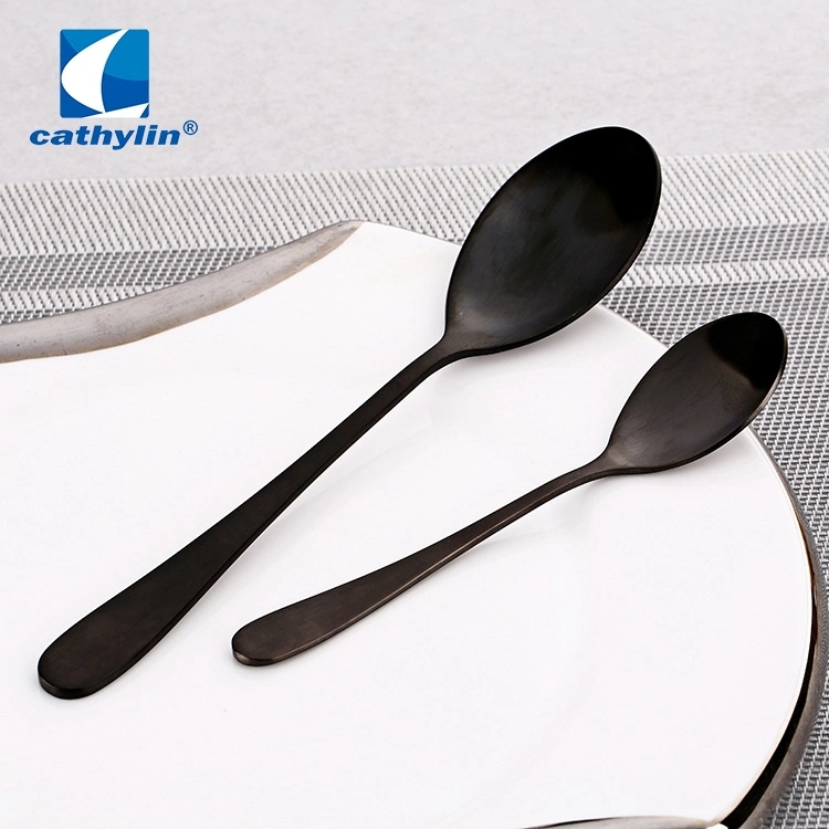 Food Grade Modern Black Metal 18/10 Ss Dinnerware for Travel