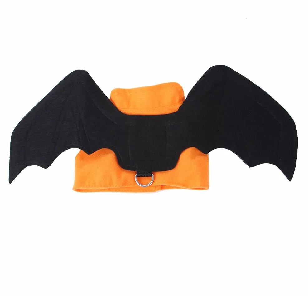 Latest Style Halloween Pet Clothes Bat Shape with Bell Comfortable Warm Party Cosplay Pet Clothes