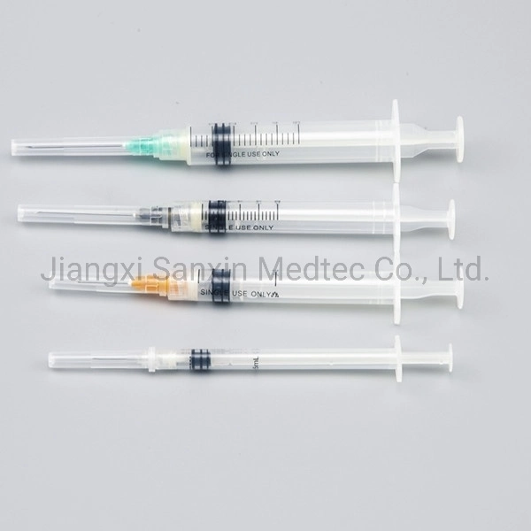 Medical Sterile Injection Plastic Syringe, Safety Syringe for Single Use