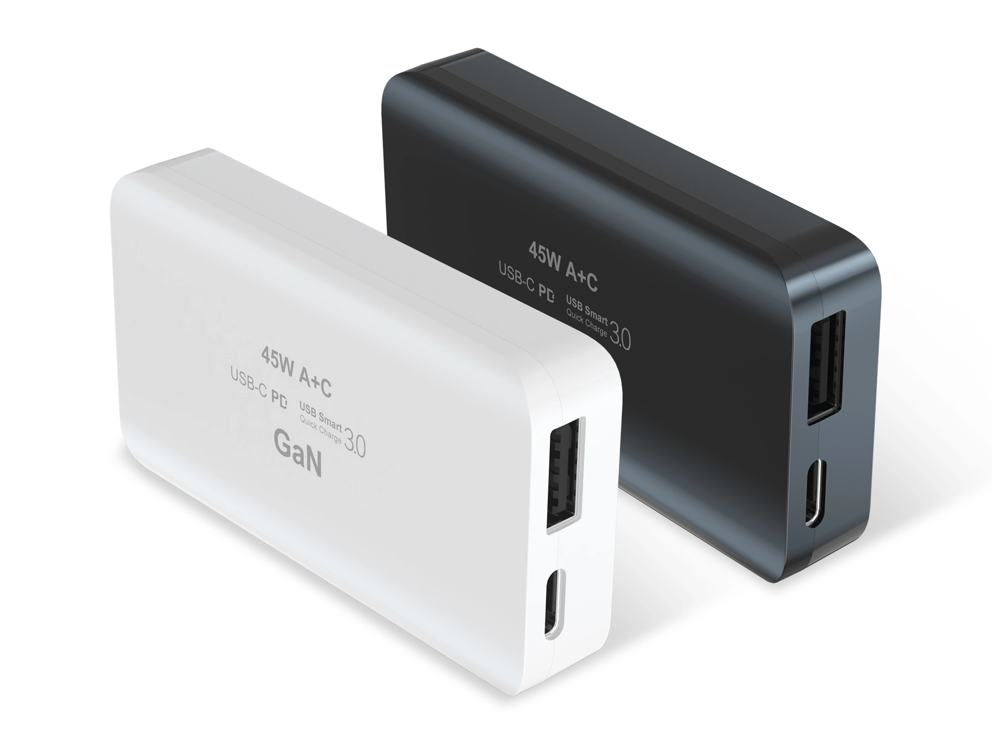 Hotsales Super Slim 45W GB USB A+C Reiseladegerät Gan-Ladegerät