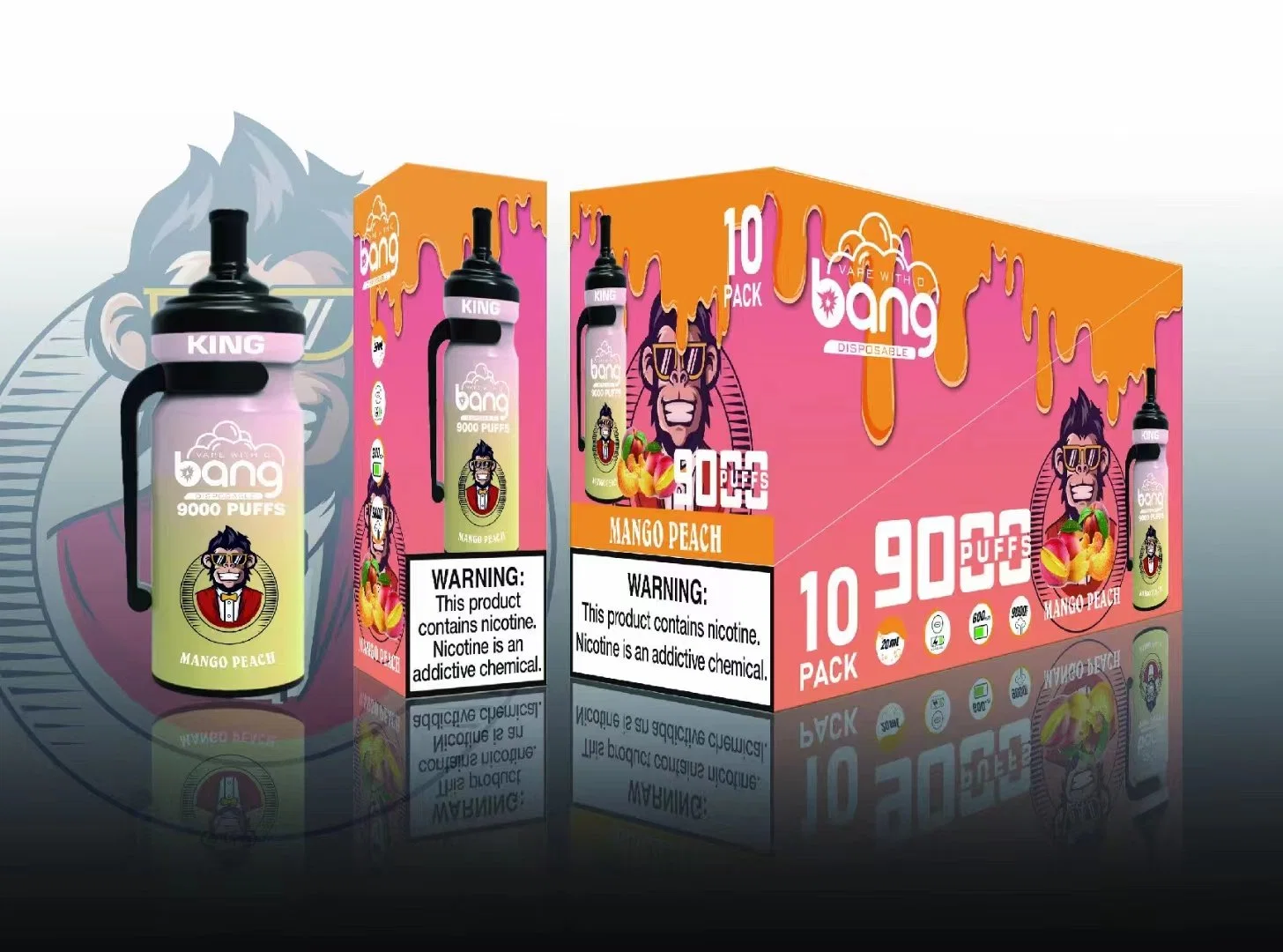 Venta en caliente 15ml jugo de jugo de jugo de jugo de jugo de explosión VAPE 10000 Puffs de explosión Lápiz VAPE recargable King 9000