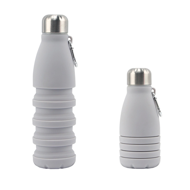 Promotional 550ml Collapsible Water Bottle Food Grade Silicone Sports Water Bottle