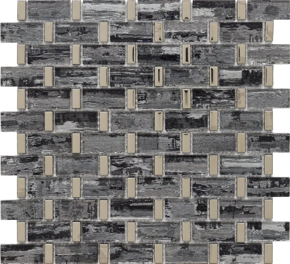 Super Market Coffee Shop Interior Black Color Decoration Colorful Wall Tile Corton Foil Glass Mosaic (G655189)