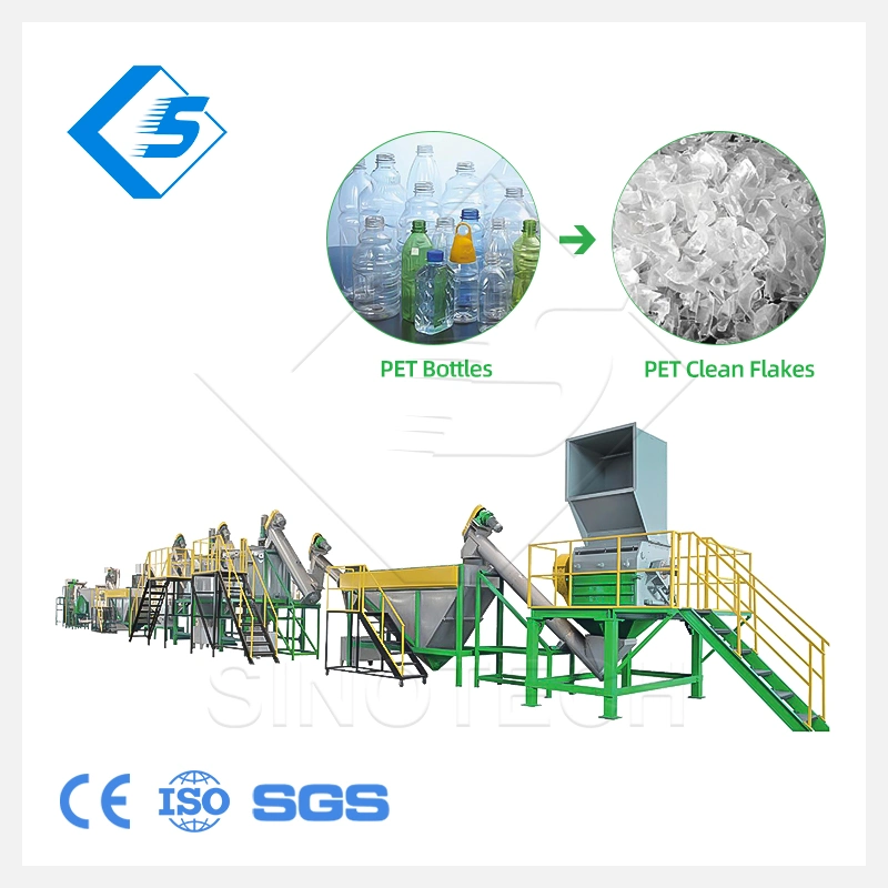 Environmental Protection 1500kg/Hour Plastic Waste Pet Bottle Large Capacity Waste Bottles Flakes Washing Recycling Line