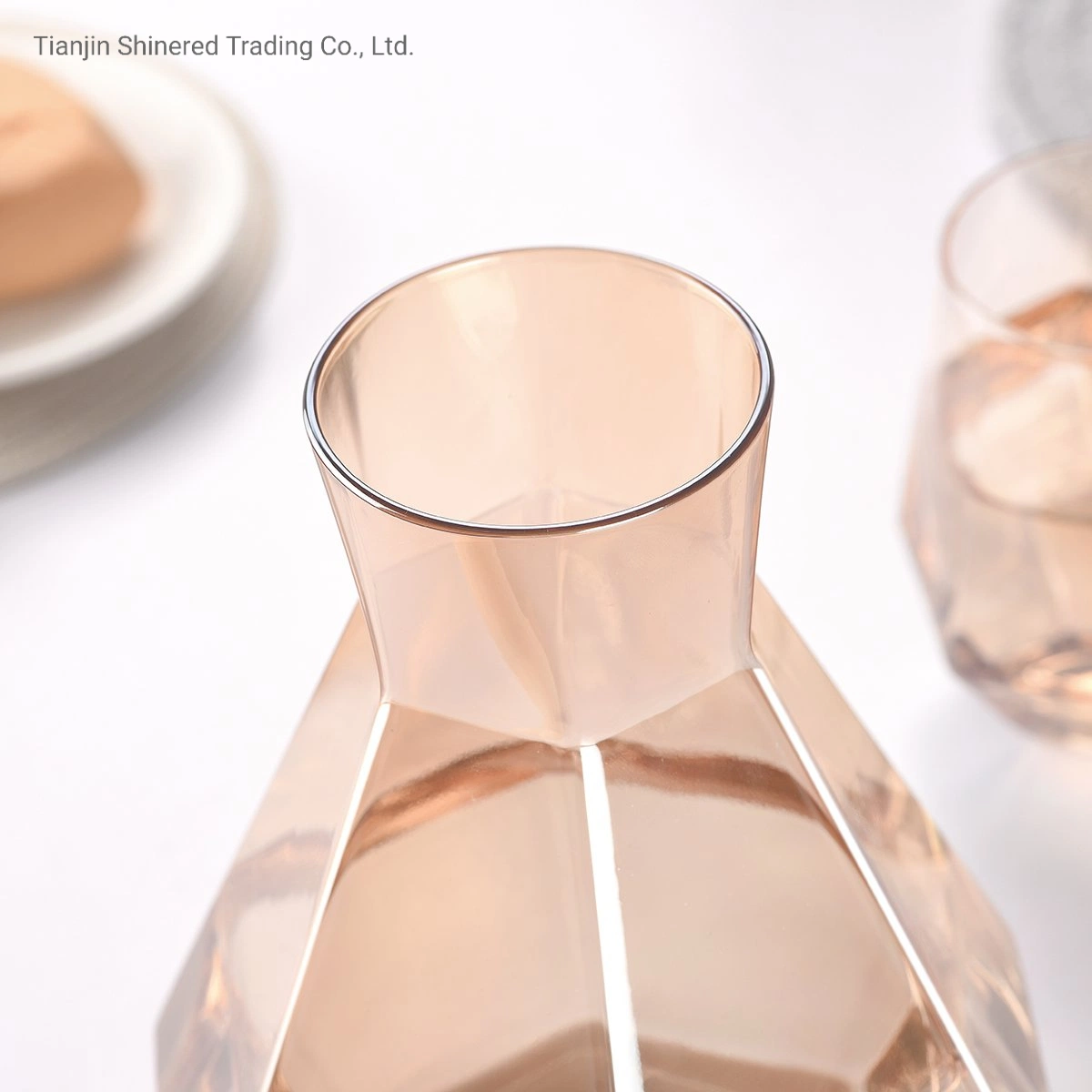 Heat-Resistant Cool White Open Diamond Cold Water Bottle Amber Glass Pot Set Household Water Set Cool Water Bottle Water Cup