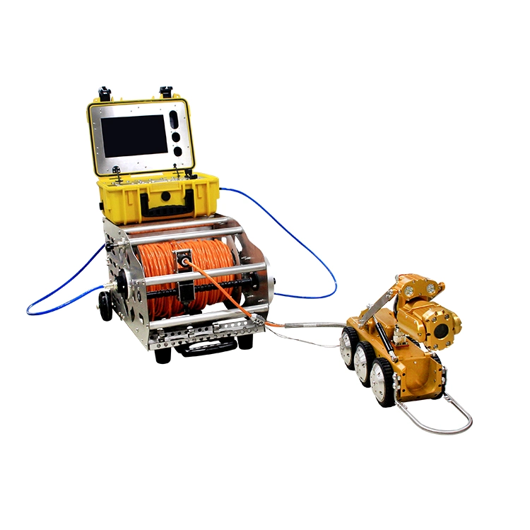 IP68 Waterproof Industrial Sewer Drain Pipe Endoscope Oil Pipe Inspection PTZ Crawler Robot Camera