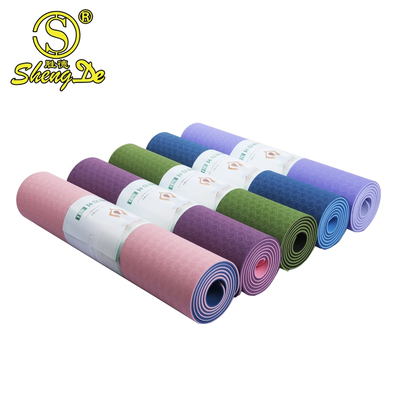 Gimnasio Ecológico Doble Capa de Color Colchoneta de Yoga de Espuma TPE Antideslizante para Ejercicios.