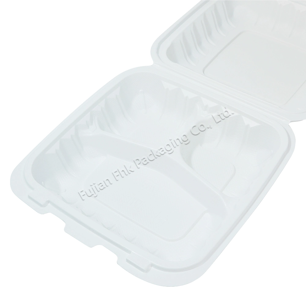 Safe Cornstarch Disposable Biodegradable Plastic Food Lunch Box