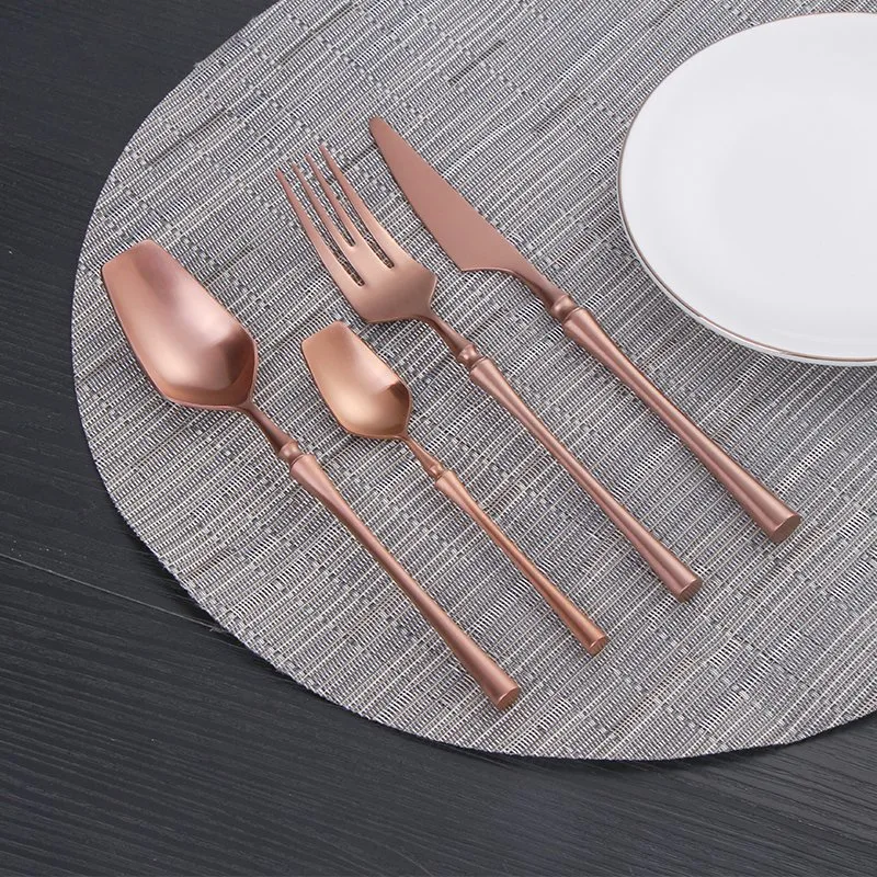 High Grade Knife Fork Spoon Rose Gold Stainless Steel Tableware