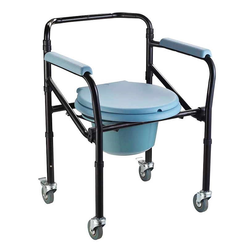 Hq616L-3 silla de aluminio de alta calidad Commode asiento de WC portátil Para adultos bariátricos con ruedas