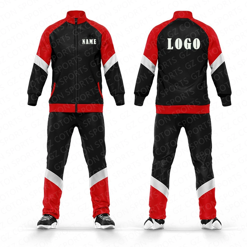 Custom Wholesale Zipper Printed Warm up Men Sport Hooded Sweatsuit Jogger Sweatshirt Jogging Sweat Suit Tracksuit