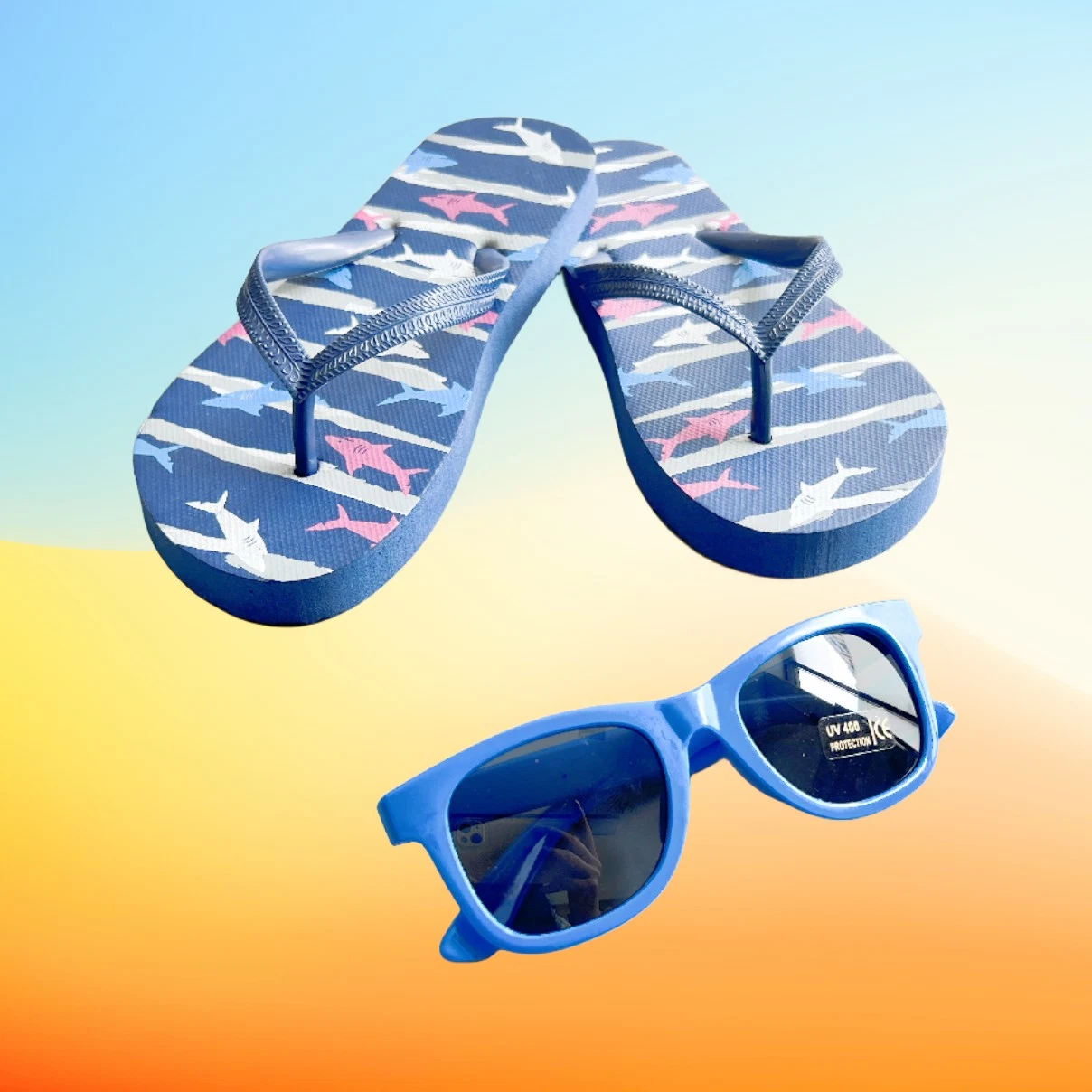 Personalizado de alta calidad de las mujeres señoras diapositivas Sunmer PU chanclas de playa con gafas de sol