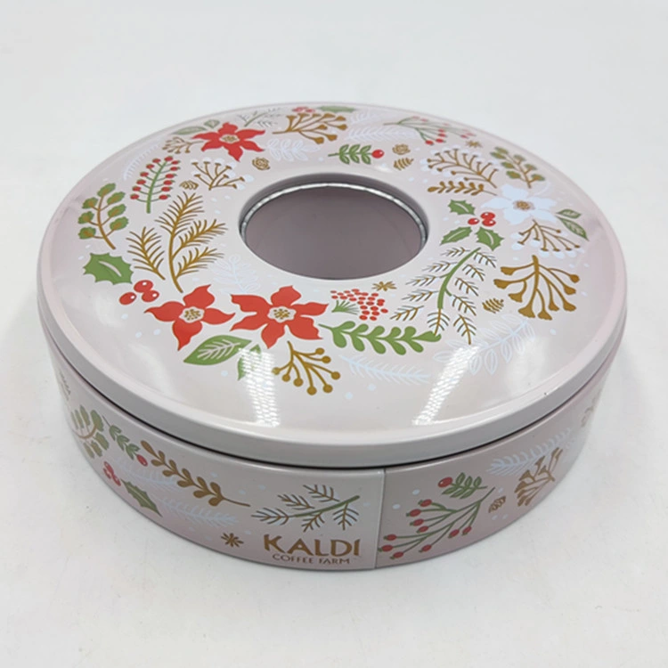 Donut Shape Metal Can Chocolate Tin Food Grade Material Candy Tin Box Ladies Jewelry Box