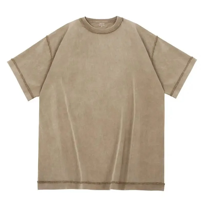 Wholesale Drop Shoulder 240 GSM Heavyweight Oversized Acid Washed T Shirt