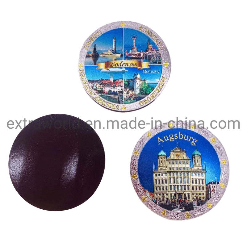 Customized Souvenir Metal Foil Printing Magnet Different Countries Tourist Gift